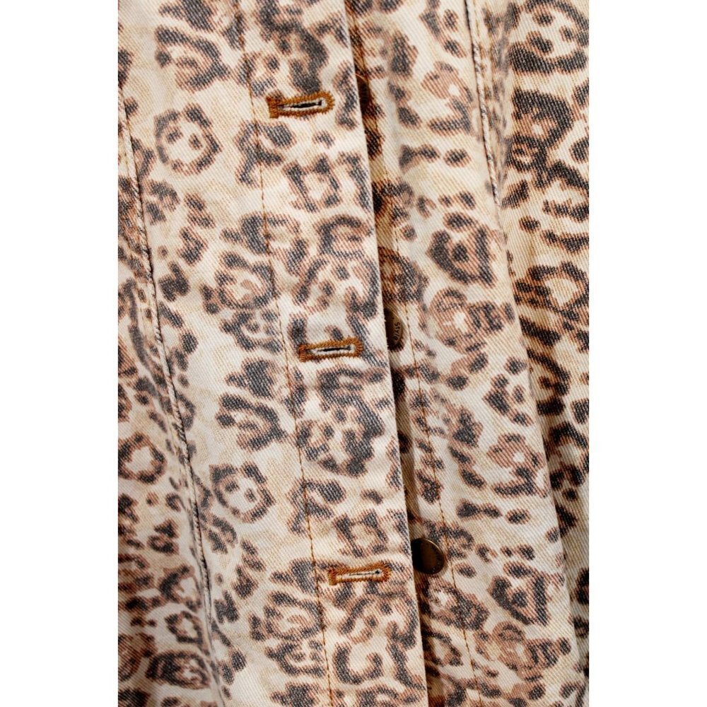Style Rack Cheetah Print Distressed Button Up Jacket Small S - Picture 7 of 8